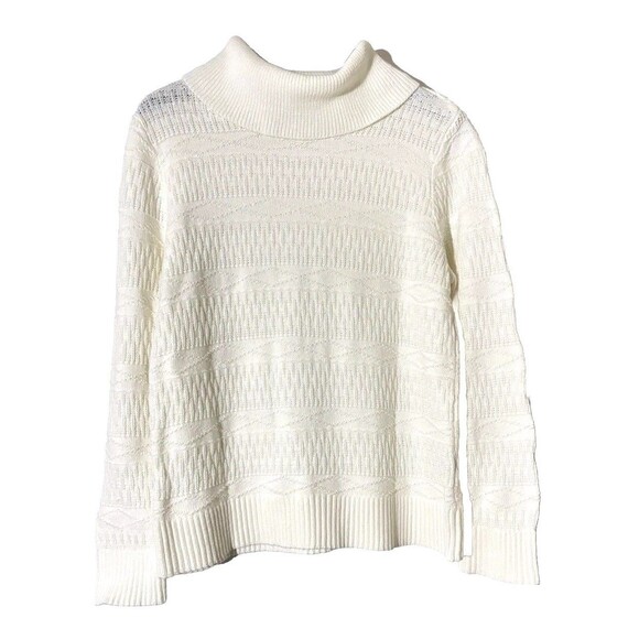 Christopher & Banks Sweaters - Christopher & Banks Woman’s Size Large Cowl‎ Neck Sweater White Long Sleeve
